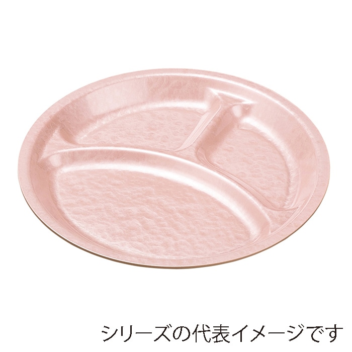 福井クラフト 耐熱ランチプレート 27cm丸 ピンクアクア 裏白 51354800 1個(ご注文単位1個)【直送品】