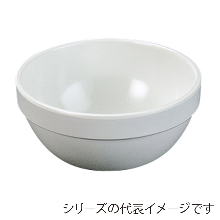 福井クラフト メラミン鉢　14cm　スタック丸盛鉢 白グロス 75005970 1個（ご注文単位1個）【直送品】