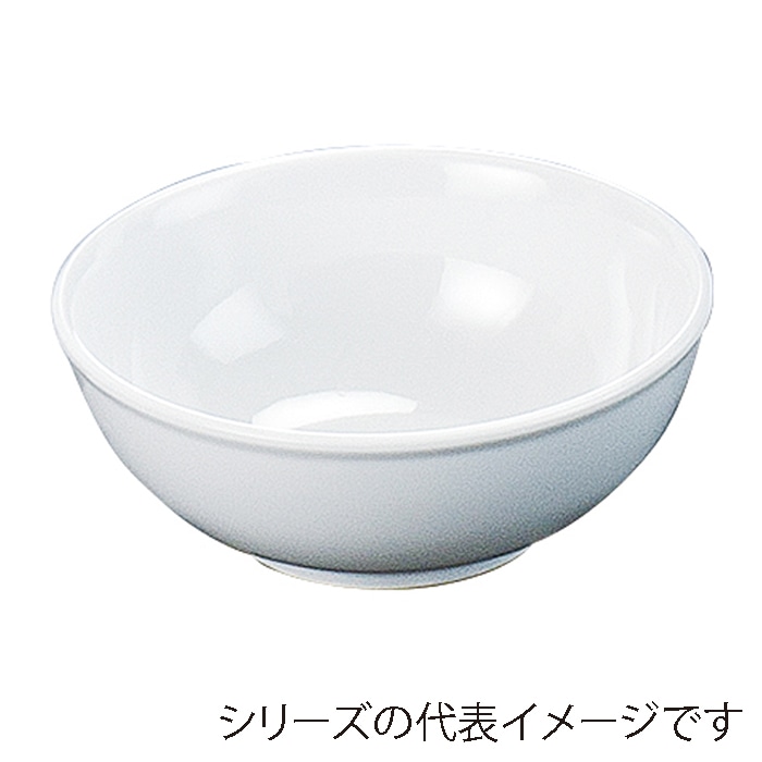福井クラフト メラミン鉢　14cm　細渕付丸盛鉢 白グロス 75006050 1個（ご注文単位1個）【直送品】
