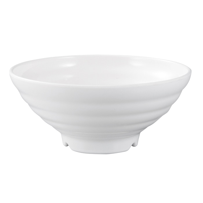 福井クラフト メラミン製　福寿太ロクロ目麺鉢　φ22.2cm 白グロス 51025710 1個（ご注文単位1個）【直送品】