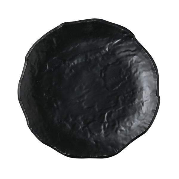 福井クラフト メラミン皿 φ25.5cm クレーター丸皿 黒マット 51361350 1個(ご注文単位1個)【直送品】