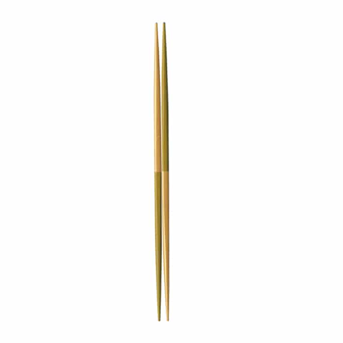 福井クラフト 割烹懐石箸　越前漆塗　27cm　利休取箸 木地呂黄緑金市松 62163170 1組（ご注文単位1組）【直送品】