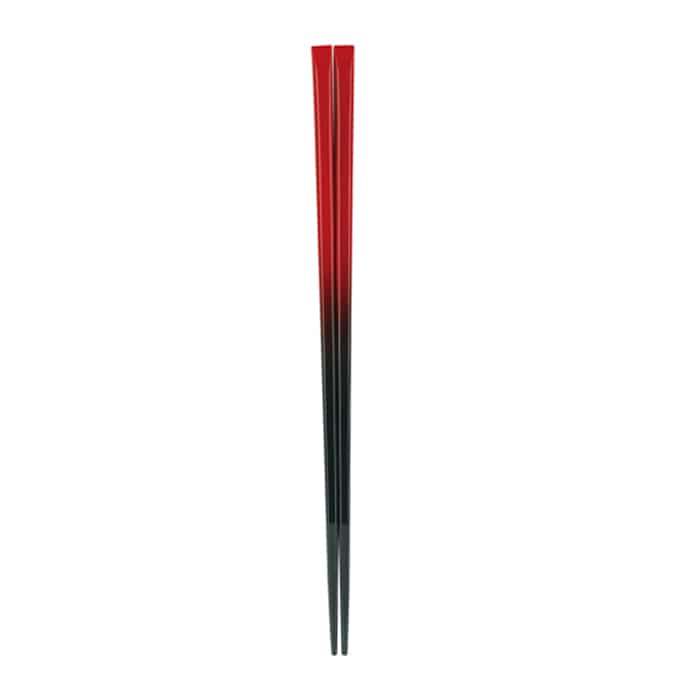 福井クラフト 舟型長角丸箸　22.5cm 朱黒ぼかし 80601740 1組（ご注文単位1組）【直送品】