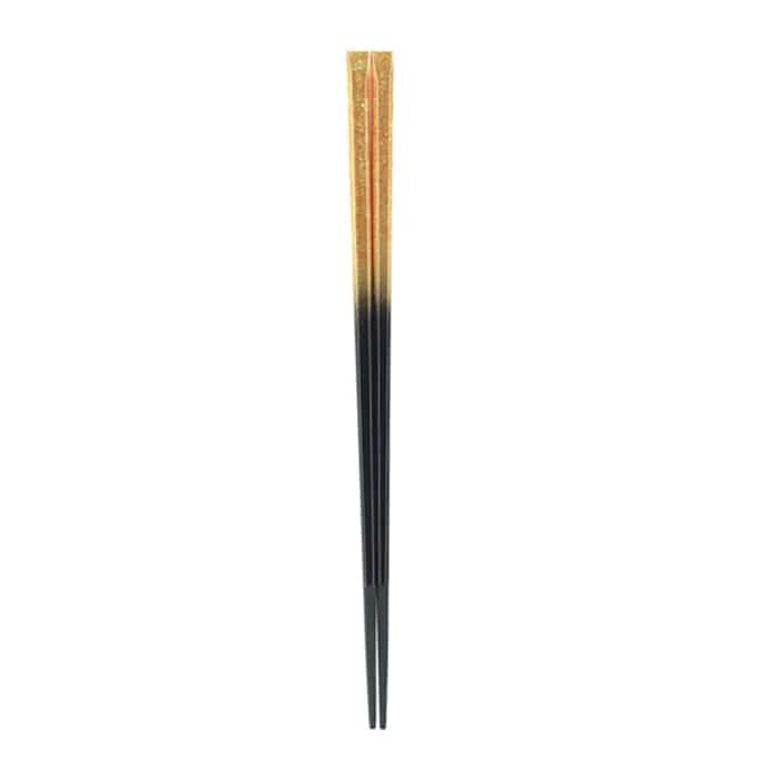福井クラフト 舟型長角丸箸　22.5cm 二色金箔 80601750 1組（ご注文単位1組）【直送品】