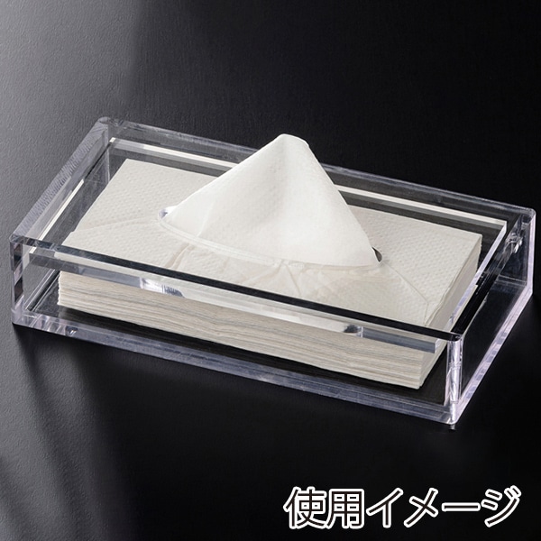 福井クラフト ティッシュBOX　無地 クリアーOM 80604325 1個（ご注文単位1個）【直送品】