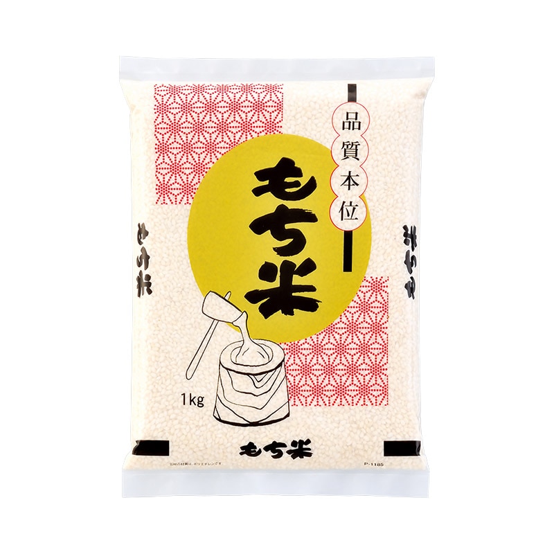 マルタカ 米袋 ポリ乳白 もち米 月と杵 1kg P01185 500枚/箱(ご注文単位1箱)【直送品】