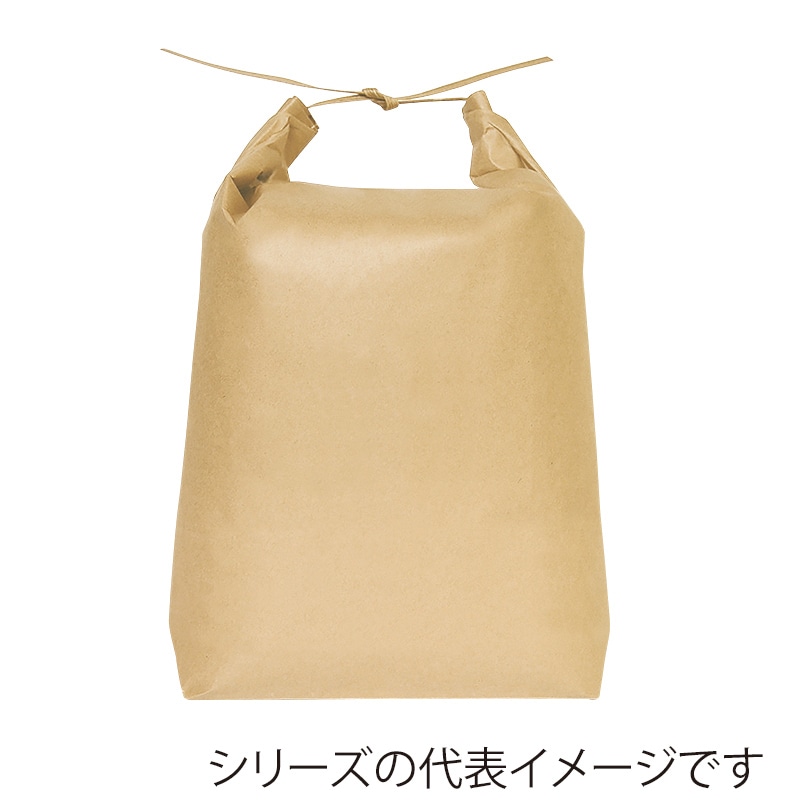 マルタカ 米袋　紐付クラフト 舟底　無地　窓なし　10kg KH0821 300枚/箱（ご注文単位1箱）【直送品】