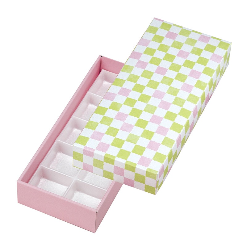 ヤマニパッケージ 和菓子箱　格子　トレー付 わかくさ色　10ヶ入 19-105WB 100個/束（ご注文単位2束）【直送品】
