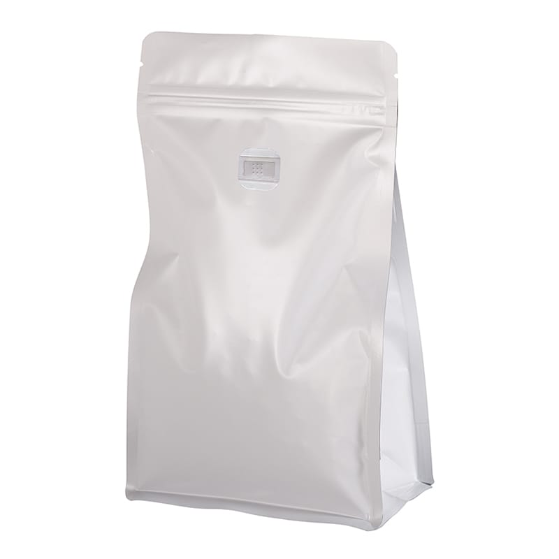 ヤマニパッケージ コーヒー袋 フラットボトム TKバルブ付 300g 小口 ホワイト COT-931WX 100枚/袋（ご注文単位1袋）【直送品】