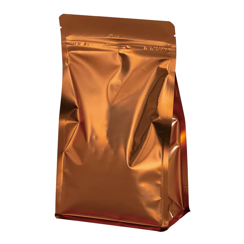 ヤマニパッケージ コーヒー袋 フラットボトム TKバルブ無 300g 小口 コッパー COT-931CNX 100枚/袋（ご注文単位1袋）【直送品】