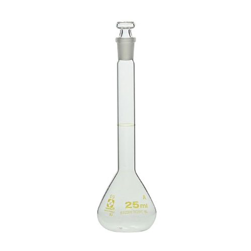柴田メスフラスコ ガラス製 茶目盛25ml 020060-25 1本(ご注文単位1本)【直送品】