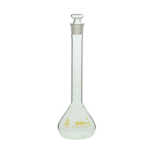柴田メスフラスコ ガラス製 茶目盛50ml 020060-50 1本(ご注文単位1本)【直送品】