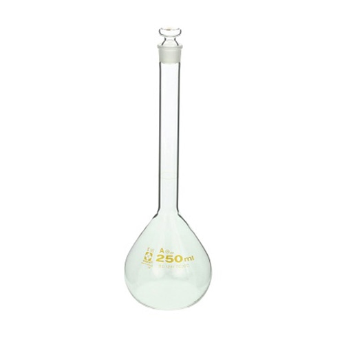 柴田メスフラスコ ガラス製 茶目盛250ml 020060-250 1本(ご注文単位1本)【直送品】