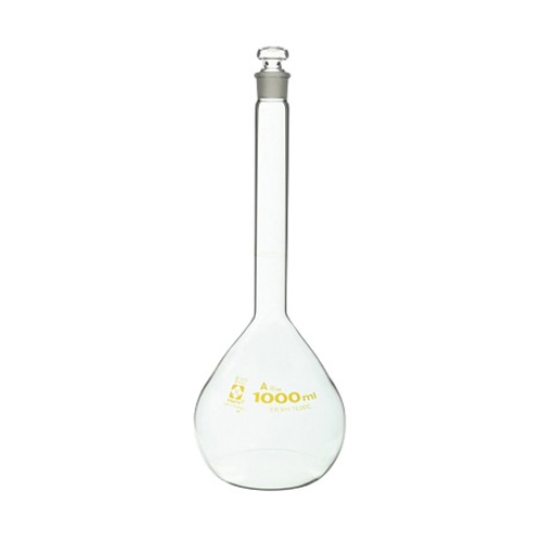 柴田メスフラスコ ガラス製 茶目盛1000ml 020060-1000 1本(ご注文単位1本)【直送品】
