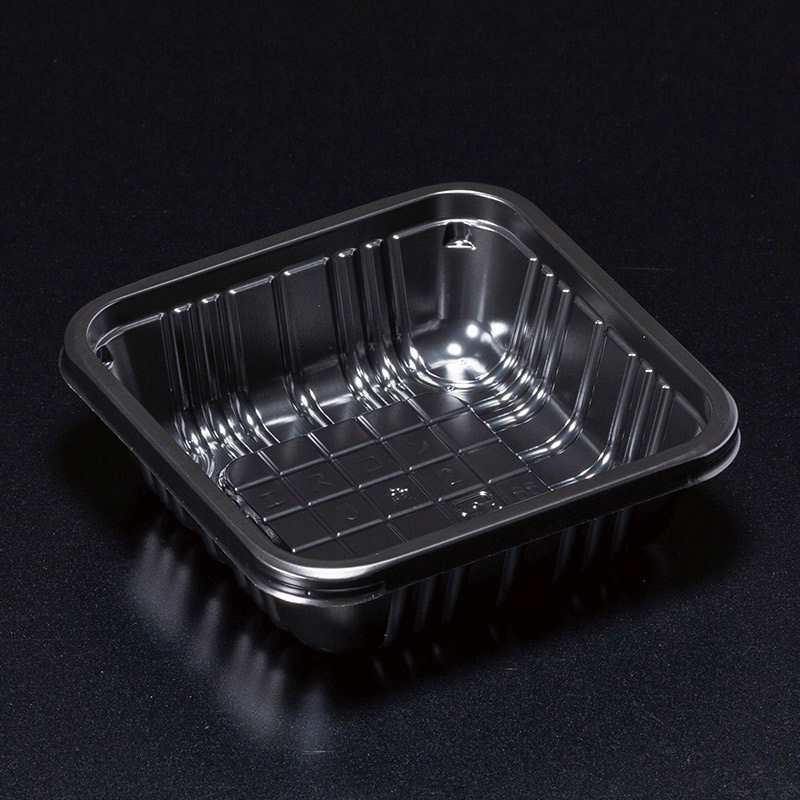 スミ 食品容器 エスコン 本体 U角2 B黒 100枚/袋（ご注文単位20袋）【直送品】