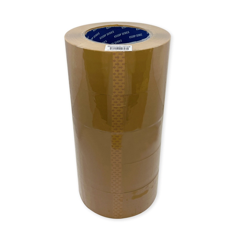 清和産業 梱包用OPPテープ 茶 48mm×100m 5巻パック KSSOP-48100BN65 1パック(ご注文単位50パック)【直送品】