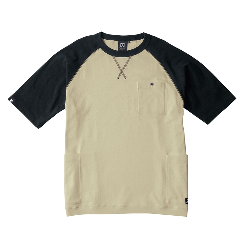 コーコス信岡 5ポケット半袖Tシャツ G-947 ブラック×カーキ S 1枚（ご注文単位1枚）【直送品】