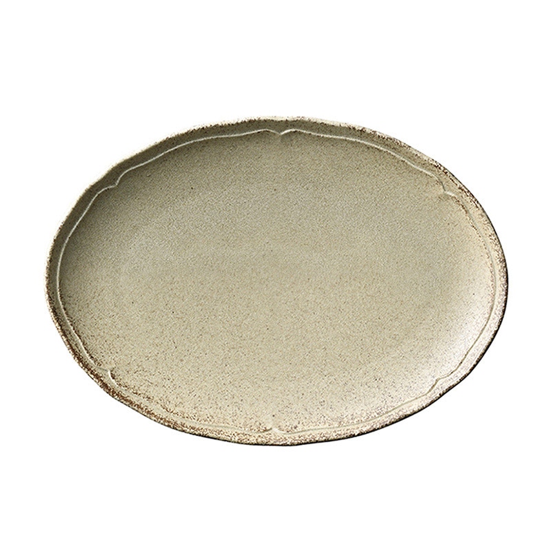 ミヤザキ食器 エムスタイル 梨花 オーバルプレート 26.5cm ベージュ RN2611BE 1個（ご注文単位6個）【直送品】