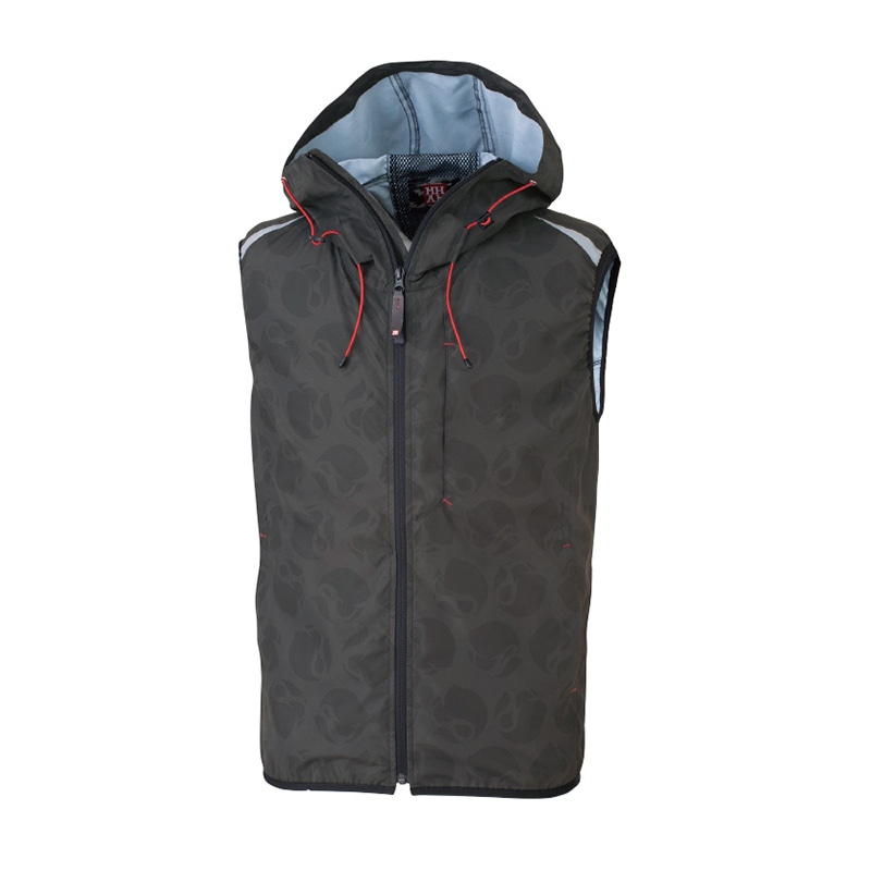 MHAK 空調風神服 フード付きベスト ブラック 5L 00400 1枚(ご注文単位1枚)【直送品】