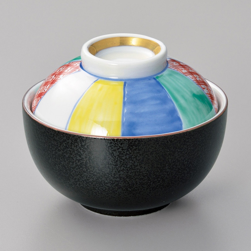 山万 15916-130 黒結晶紙風船小煮物碗 1個(ご注文単位1個)【直送品】