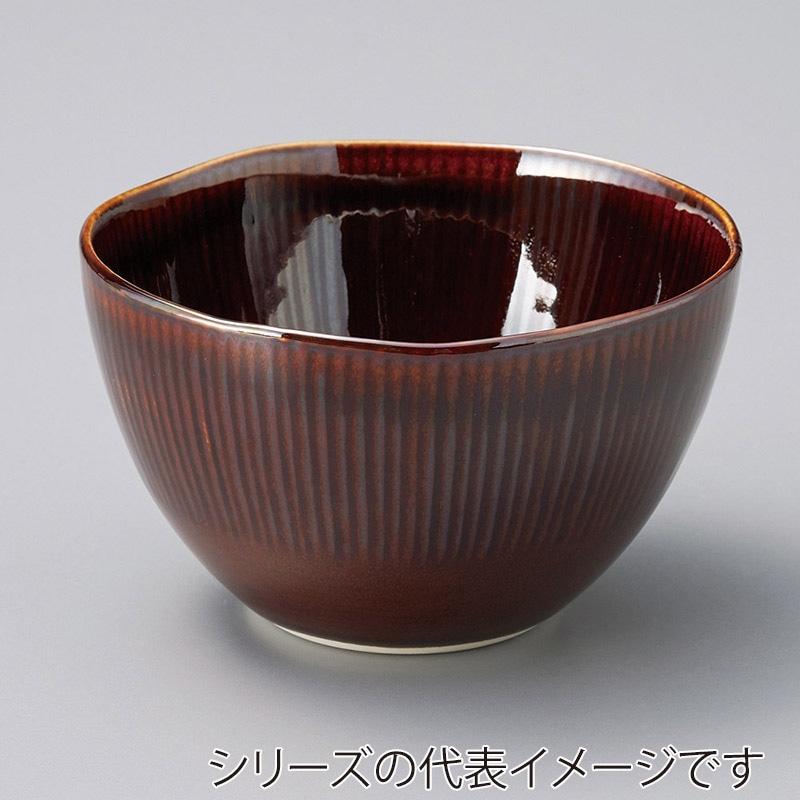 山万 39505-440 うるしBR13.5cmゆらぎ碗 1個（ご注文単位1個）【直送品】
