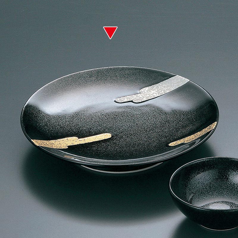 山万 46309-710 鉄砂金銀雲天皿(有田焼) 1個(ご注文単位1個)【直送品】