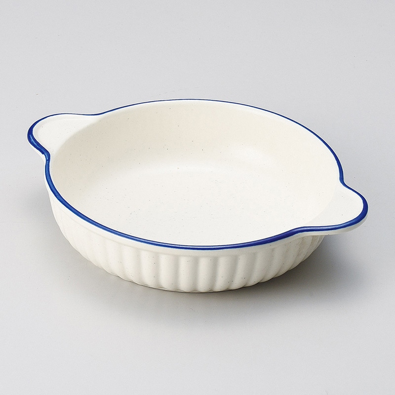 山万 64920-650 ブルーライン丸グラタン(萬古焼 1個(ご注文単位1個)【直送品】