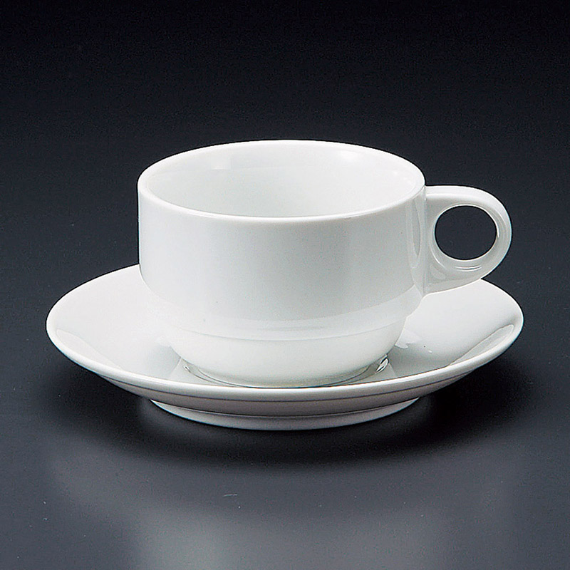 山万 65266-400 白スタックコーヒー碗皿 1個(ご注文単位1個)【直送品】
