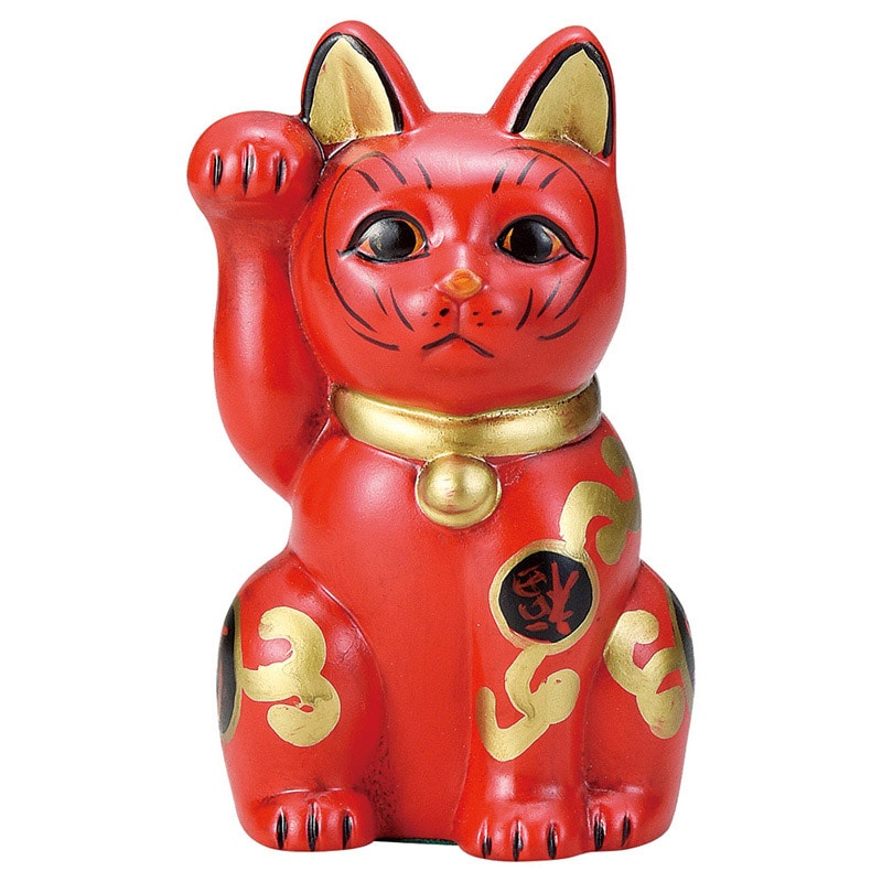 山万 80211-570 古色吉祥維新猫 赤 1個(ご注文単位1個)【直送品】