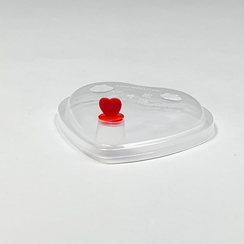 BMターゲット ハードPPカップ用ハートキャップ ハート専用 透明 TP-HEART-LID-CLEAR 50個/束(ご注文単位20束)【直送品】