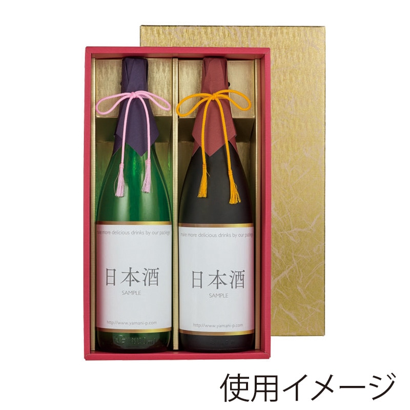 ヤマニパッケージ 一升瓶和紙箱 2本 K-725B 40枚/箱(ご注文単位1箱)【直送品】