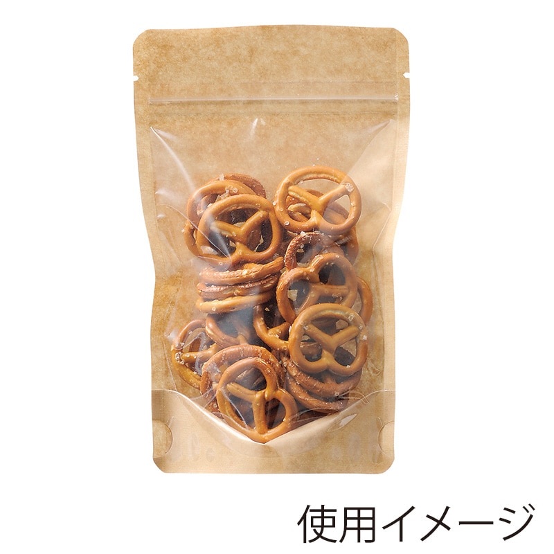 ヤマニパッケージ クラフトスタンドチャック袋 中 COT-876C　100枚入 100枚/束（ご注文単位10束）【直送品】