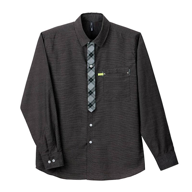 カーシーカシマ 長袖シャツ 男女共用 SS ブラウン CWY123 1枚(ご注文単位1枚)【直送品】