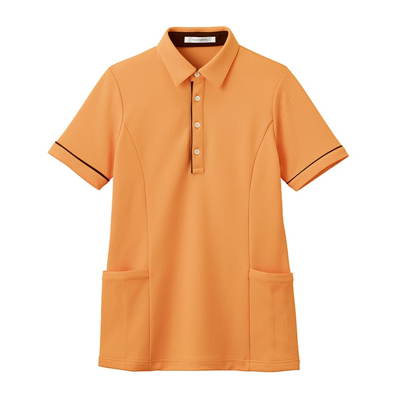 カーシーカシマ 半袖ロングポロシャツ 男女共用 L サニーオレンジ HSP004 1枚（ご注文単位1枚）【直送品】