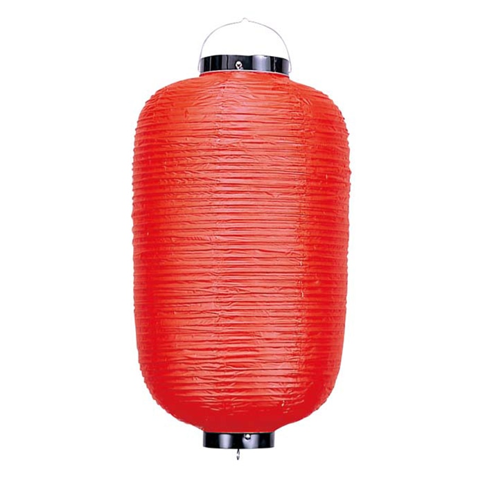 長　ビニール提灯　無地　12号 赤　φ330×H670  1個（ご注文単位1個）【直送品】