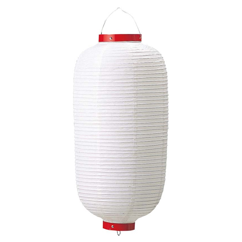 長　ビニール提灯　無地　15号大八 白　φ420×H800  1個（ご注文単位1個）【直送品】