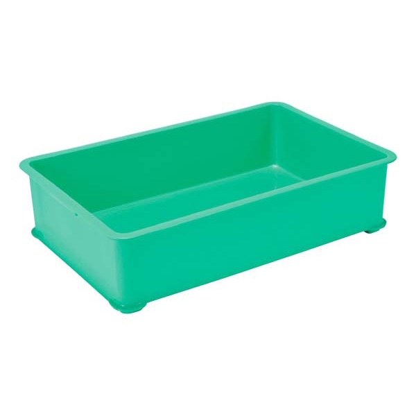 EBM　PPカラー番重　B型 小　グリーン（サンコー製）  1個（ご注文単位1個）【直送品】