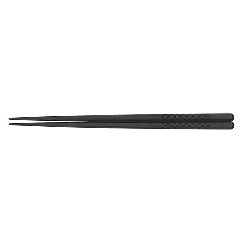 市松柄　六角箸　22.5cm　黒（G-PET製）   1個（ご注文単位1個）【直送品】