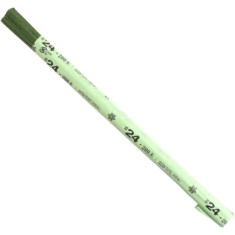 日本紐釦貿易 地巻ワイヤー #24 200本入り 全長36cm グリーン MAF-J24G (ご注文単位1束)【直送品】