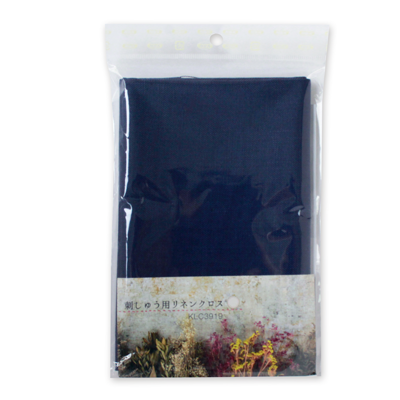 日本紐釦貿易 刺しゅう用リネンクロス 約50×68cm ネイビー KLC3919-NB (ご注文単位1枚)【直送品】