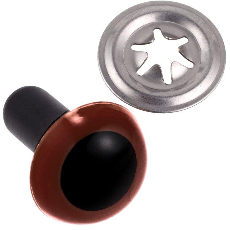日本紐釦貿易 クリスタルアイ 9mm 14個 ブラウン CE214 （ご注文単位1束）【直送品】