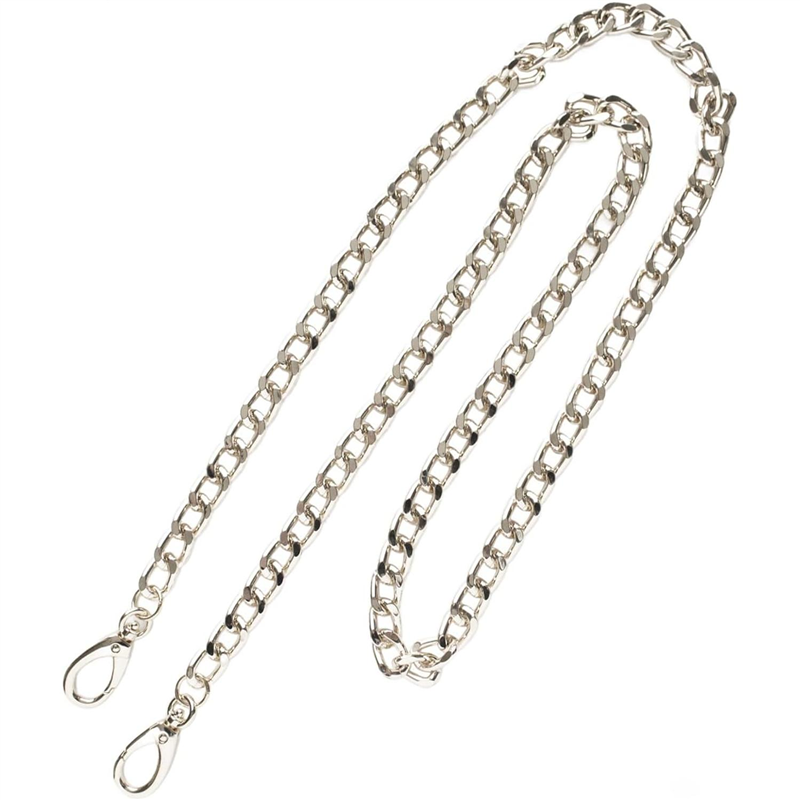 日本紐釦貿易 バッグ用アルミチェーンショルダー 長さ120cm シルバー TYC145-S (ご注文単位1本)【直送品】