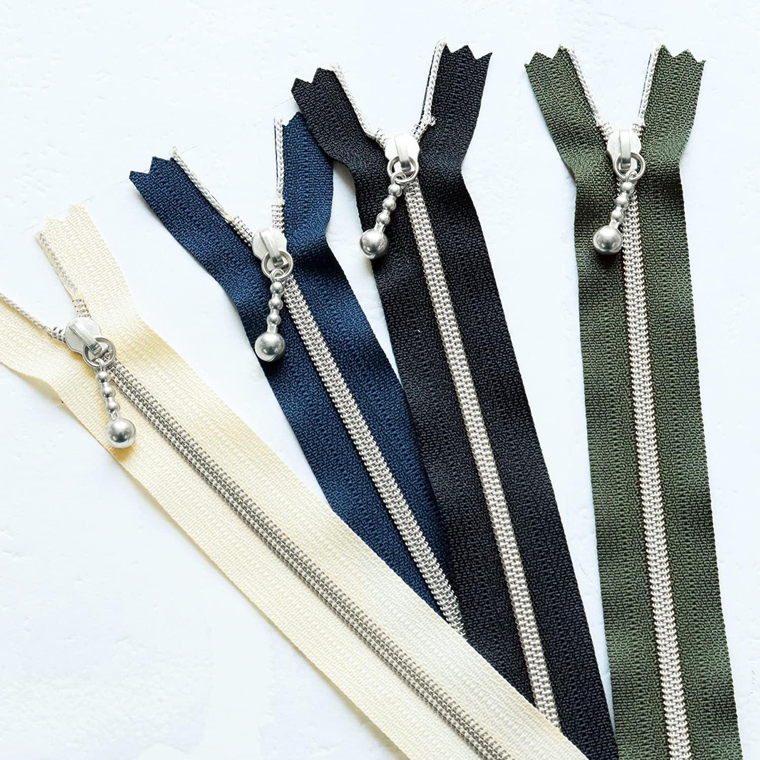 日本紐釦貿易 Y.K.K ポーチ用メタリオンファスナー20cm 4色セット 金具シルバー 3CM20S-4MIX （ご注文単位1個）【直送品】