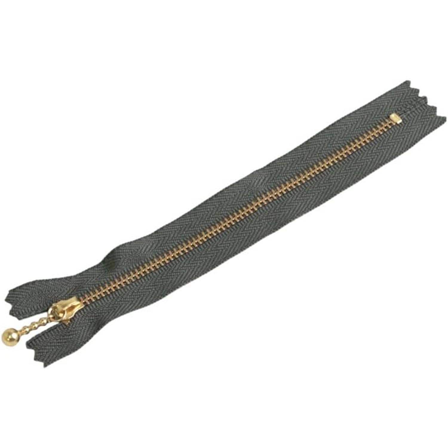 日本紐釦貿易 Y.K.K 玉付ファスナー 20cm 10本入 スモークグレー 3G20-860 （ご注文単位1束）【直送品】