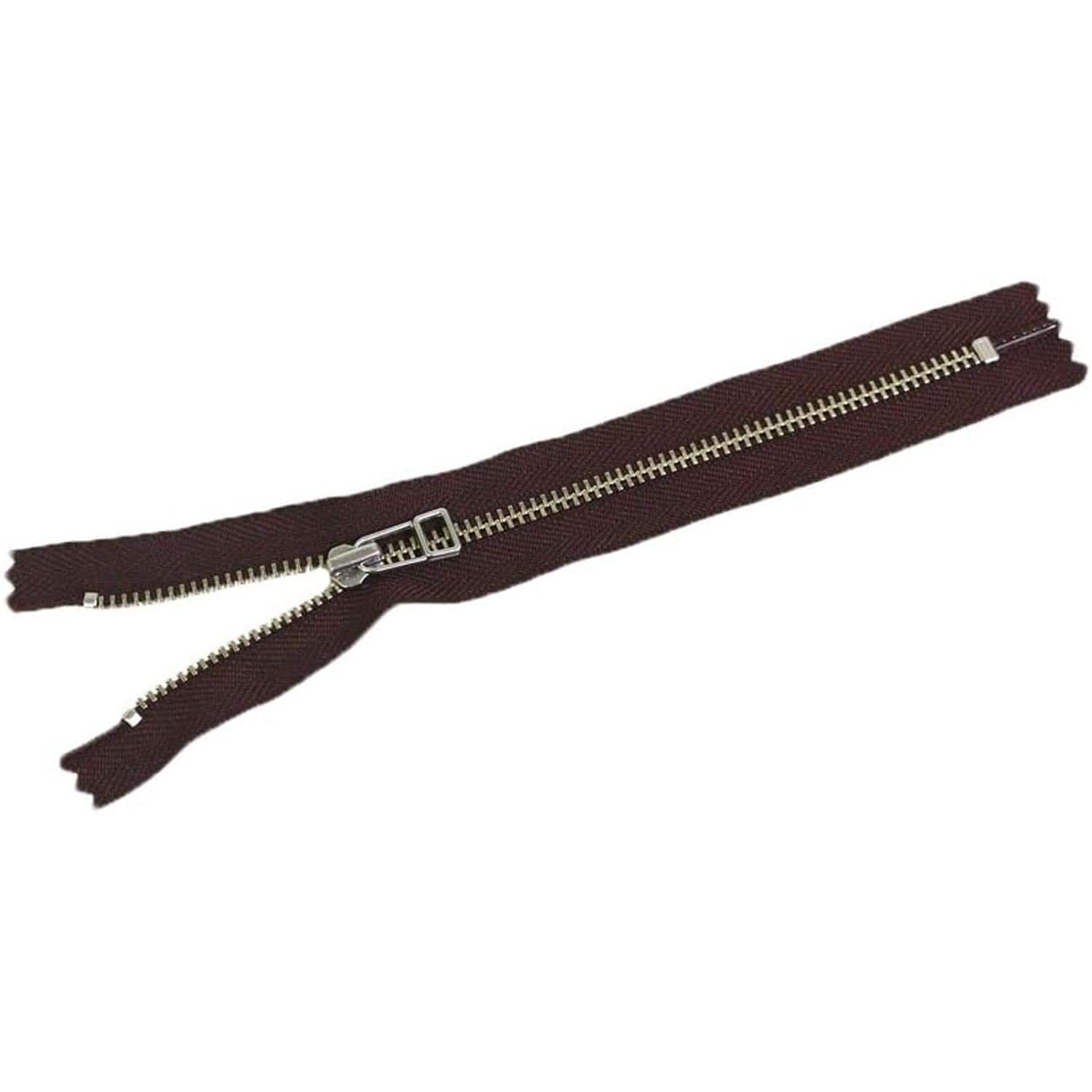 日本紐釦貿易 Y.K.K 金属ファスナー 40cm 5本 こげ茶 5LFN40-570 (ご注文単位1束)【直送品】