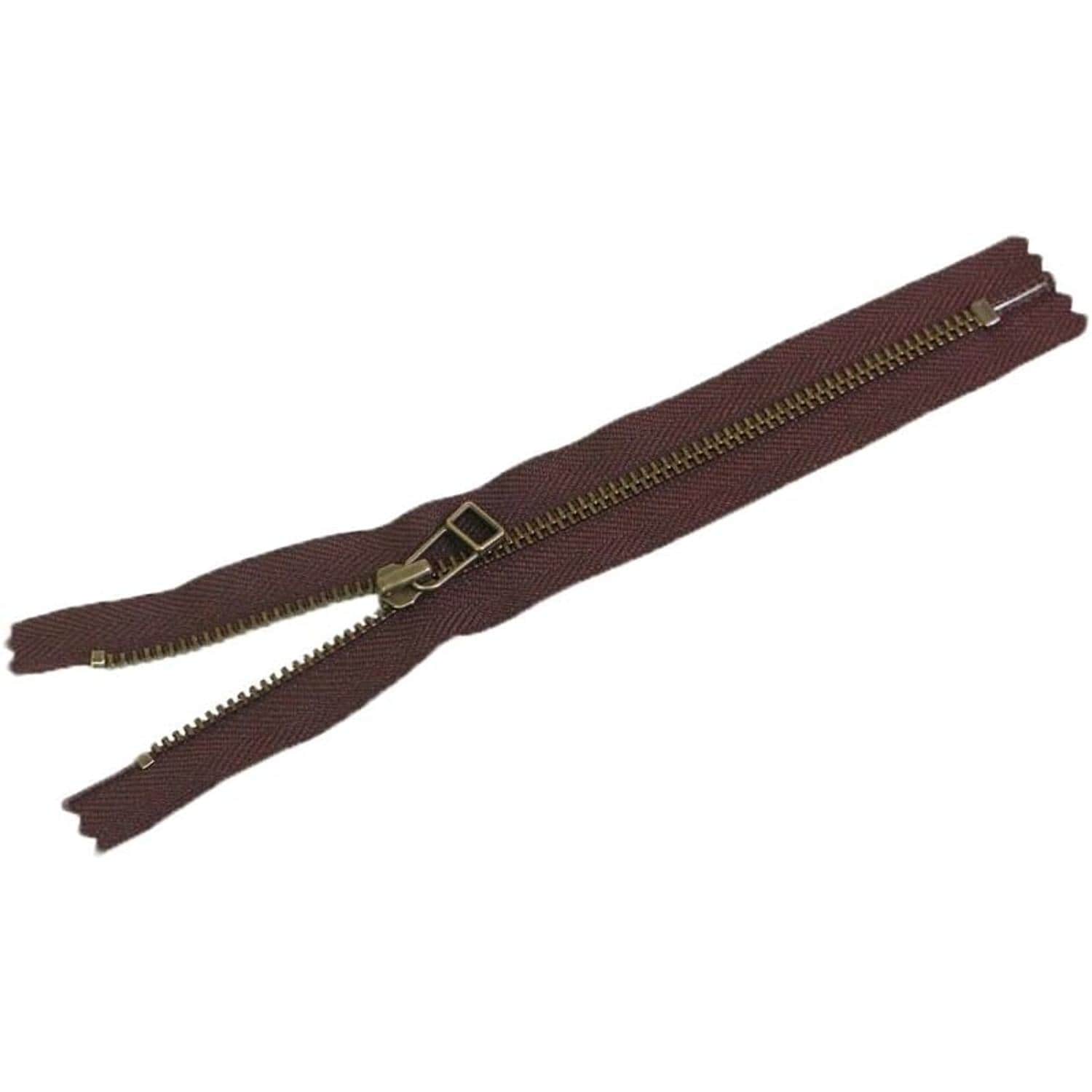 日本紐釦貿易 Y.K.K 金属ファスナー 40cm 5本 こげ茶 5LFAG40-570 (ご注文単位1束)【直送品】