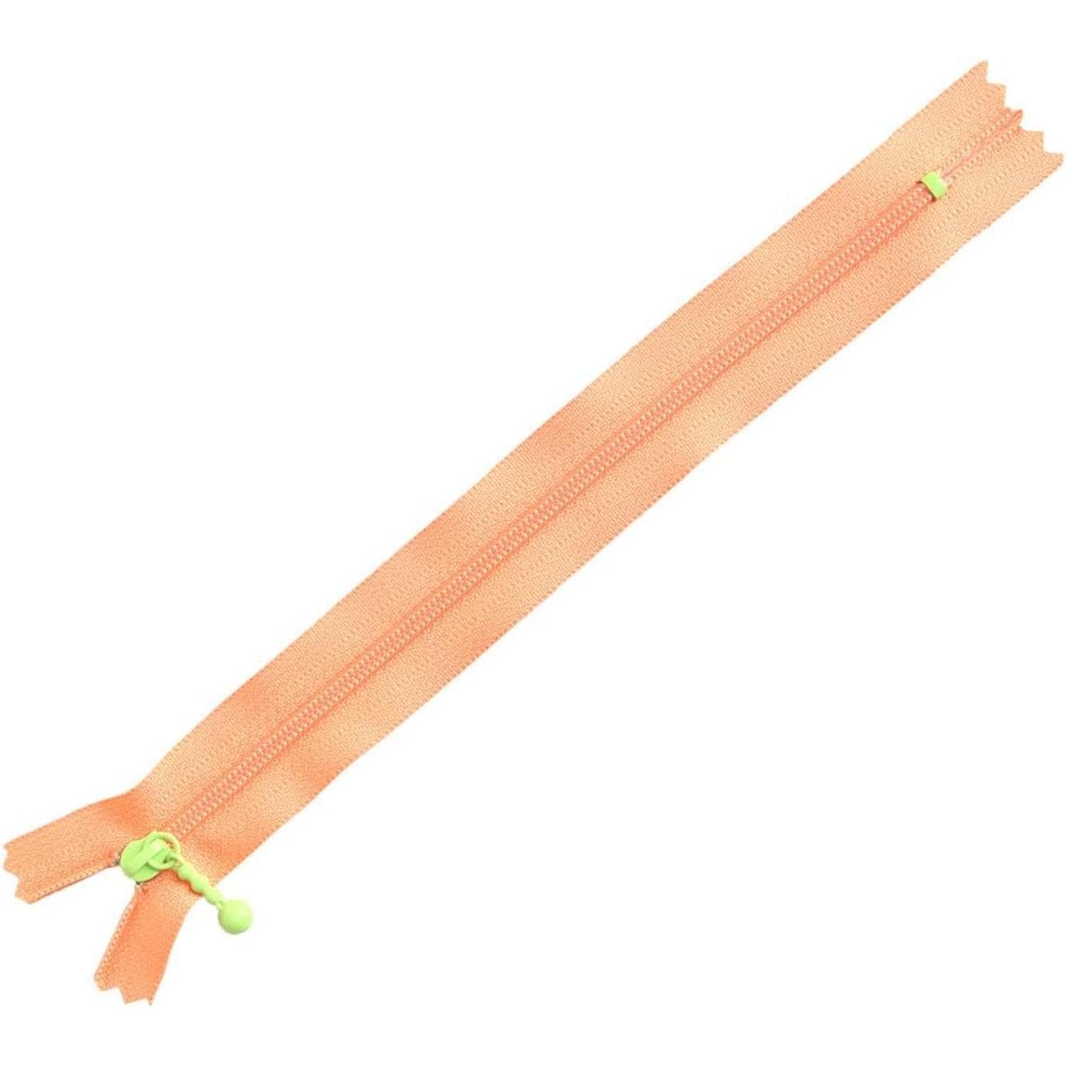 日本紐釦貿易 Y.K.K ポーチ用カラフルファスナー 5本入り 20cm ライトオレンジ×グリーン 3CF20-CO2 (ご注文単位1束)【直送品】