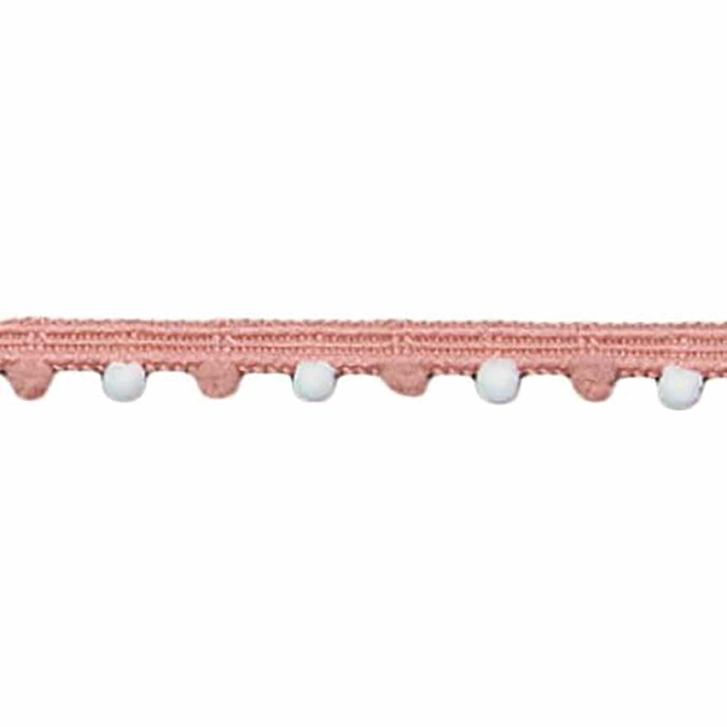 日本紐釦貿易 ツートンプチボンボンブレード ローズ×ホワイト 13mm×5m巻 DAI114-93-12 (ご注文単位1巻)【直送品】