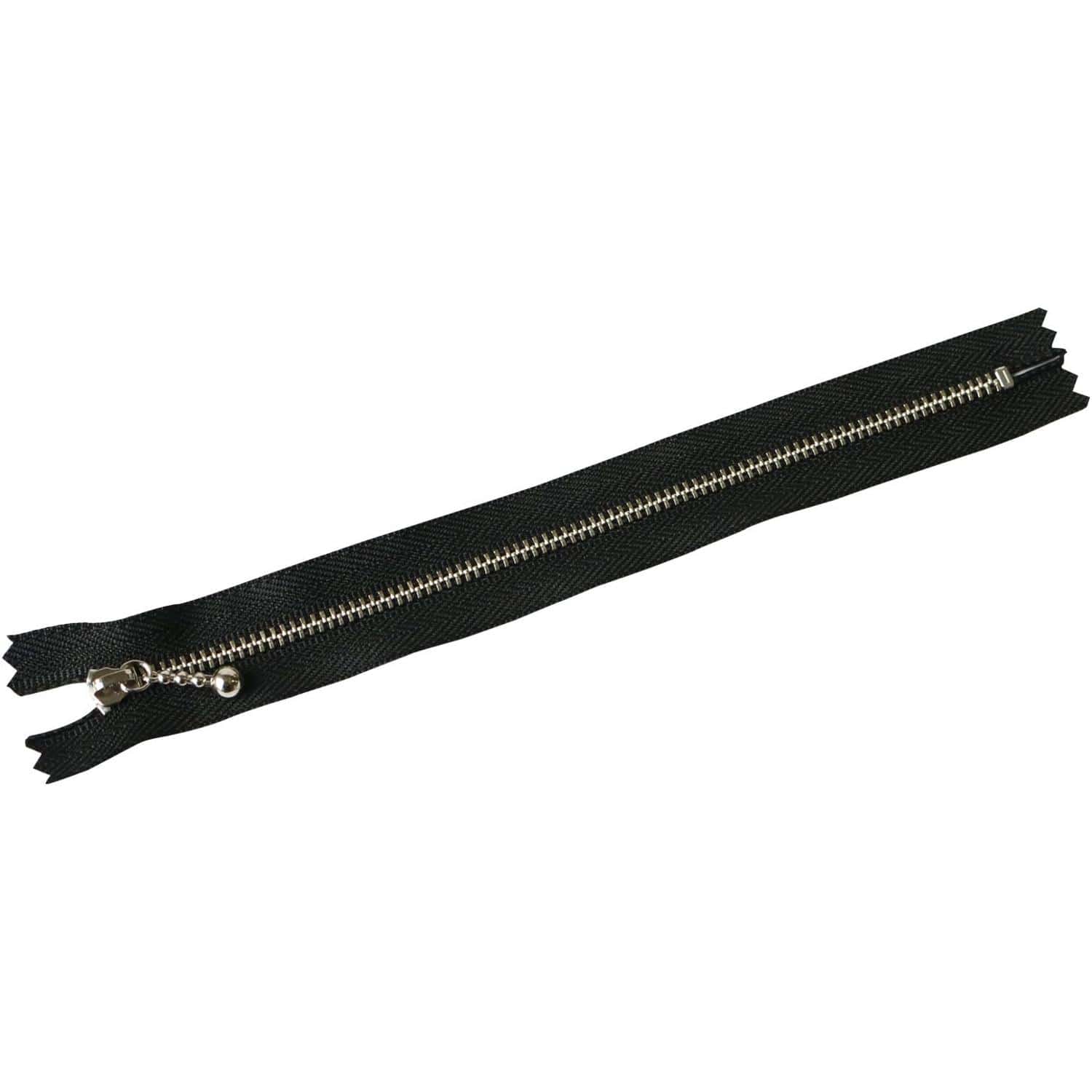 日本紐釦貿易 Y.K.K 玉付きファスナー ニッケル 黒 20cm 同色10本 3N20-580 (ご注文単位1束)【直送品】