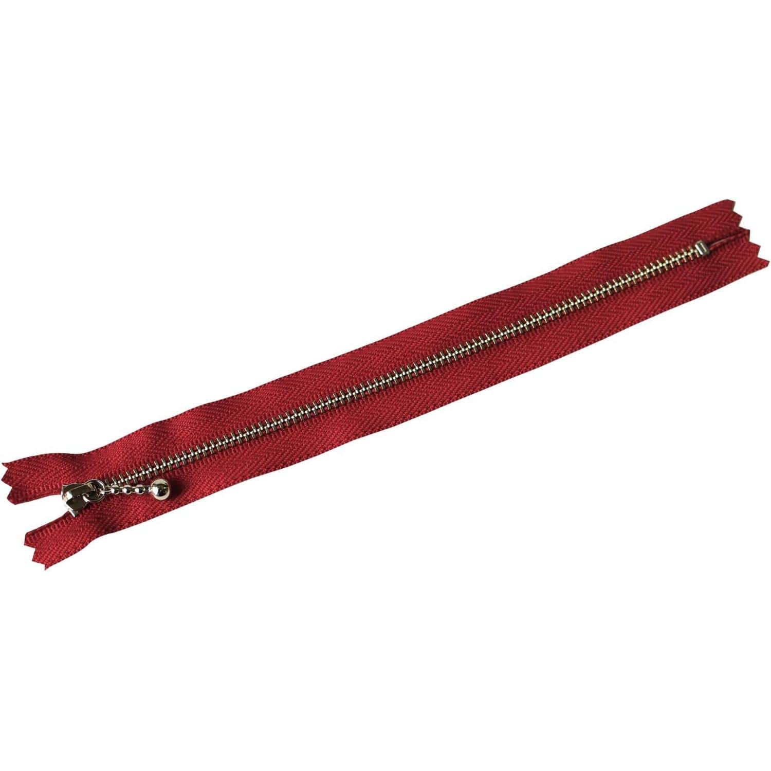 日本紐釦貿易 Y.K.K 玉付きファスナー ニッケル エンジ 20cm 同色10本 3N20-520 (ご注文単位1束)【直送品】
